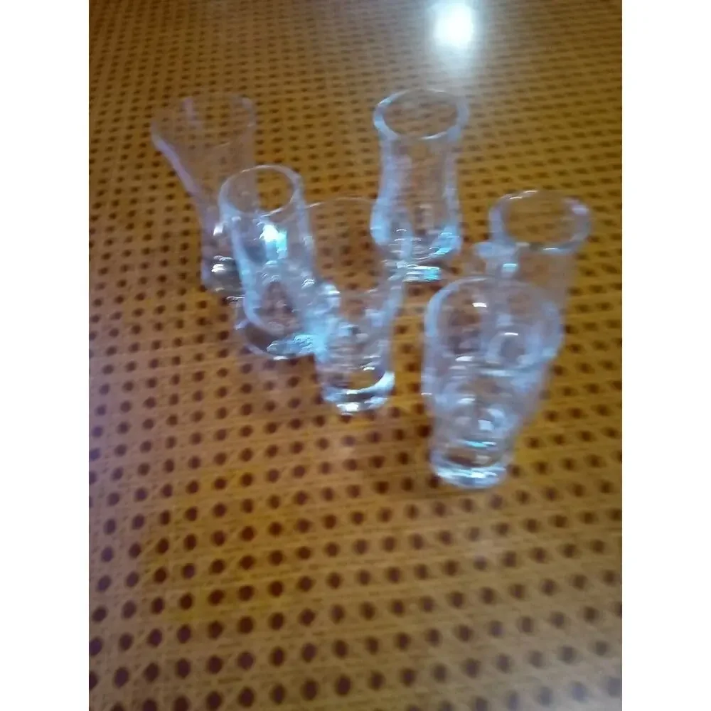 Set of 6 Vintage Assorted Shot Glasses.